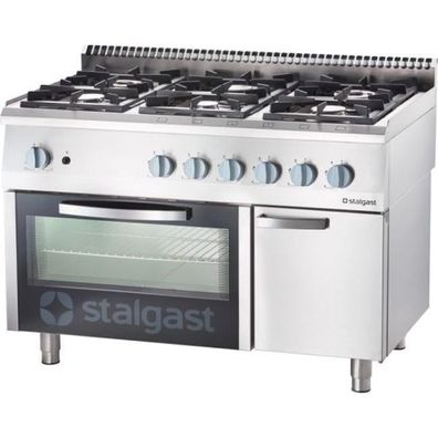 Gastronomie Stalgast Gasherd 6 Brenner Mit Backofen Serie 700 Nd - G20, 6-Brenner