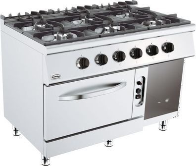 Gastronomie Combisteel Base 700 Gasherd 6 Brenner Mit Gasbackofen