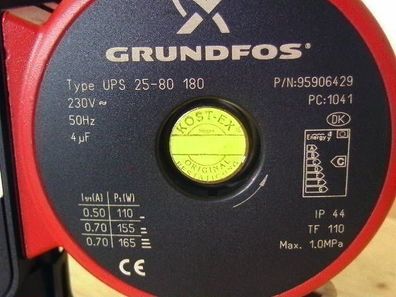 Grundfos UPS 25- 80 Umwälz- Heizungspumpe 1 1/2 Zoll 1x 230V KOST - EX P13/385