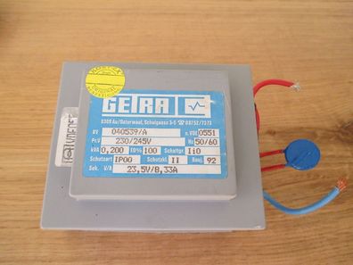 Trafo Getra 040539 A pri. 230 V - 245 sec. 23,5 V 8,33 A Transformator T13/14