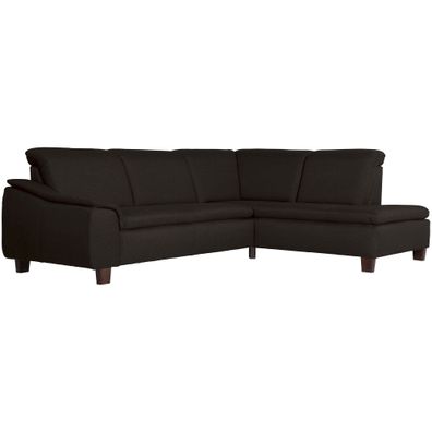 Ecksofa mit Ottomane rechts Katti Bezug Flachgewebe schoko