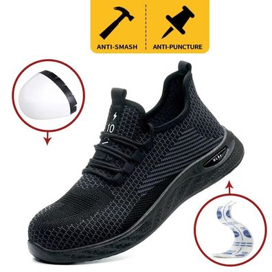 Neu Leicht Stahlkappe Sicherheitsschuhe Sport Sneaker Herren Arbeitsschuhe 36-48