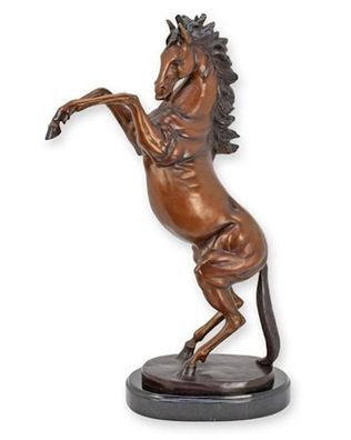 Bronzefigur Pferd Elegante Bronzeskulptur auf Sockel Höhe 66 cm aus Bronze