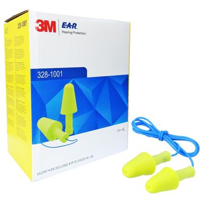 3M Ear Flexible Fit (328-1001) Einwegstöpsel Ohrstöpsel mit Kordel Gehörschutzstöpsel