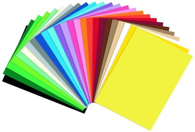 Tonzeichenpapier, 500 Blatt, in 25 Farben sort., DIN A4