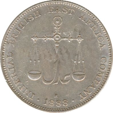British Ostafrika 1 Rupie 1888 H Victoria Silber*