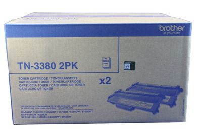 Brother TN-3380 2PK Twin Pack Toner Black -B