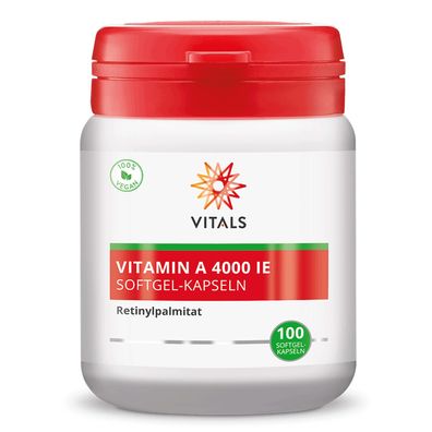 Vitamin A 4000 IE, 100 Softgel-Kapseln von Vitals