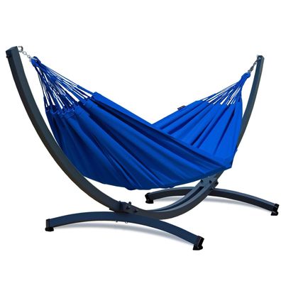 Potenza Hängematte mit Verzinkter Gestell für 2 Personen I 100% Baumwolle XXL 220x160