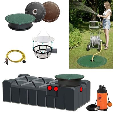 1500 L Flachtank Komplettanlage Erdtank Zisterne Regenwassertank 25 Jahre Garantie*