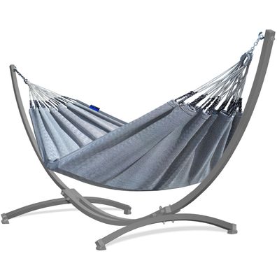Potenza Hängematte 220x160 mit Verzinkung Gestell für 2 Personen Hängemattengestell