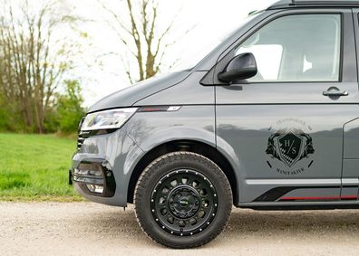 für T5 T6 T6.1 Twin Monotube AT3 Felgen 18 Zoll 8,5x18 schwarz mit Anfahrschutzring