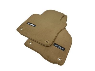 Original VW Fußmatten Velours Premium Set vorne Golf V 5 6 Pure Beige mit Logo