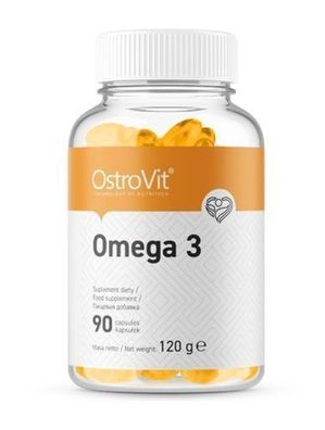 OstroVit Omega-3 Lachsoel, 90 Kapseln - Hochdosiert, Essentielle Fettsaeuren fuer Her