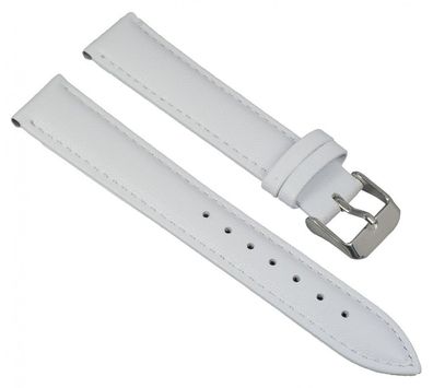 Minott Uhrenarmband Leder | weiß gepolstert mit Naht 28700