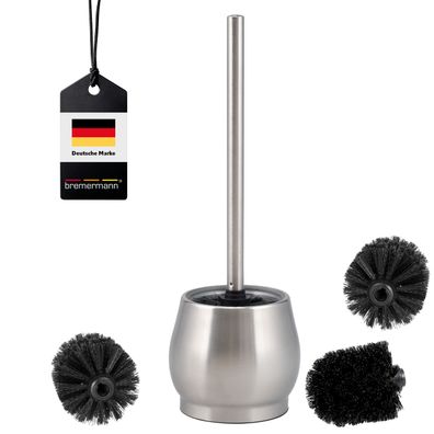 bremermann WC-Garnitur, WC-Bürste oval, Edelstahl matt, Glas