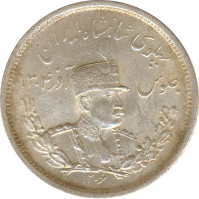 Persien 2000 Dinars 1927 Reza Pahlavi Silber*