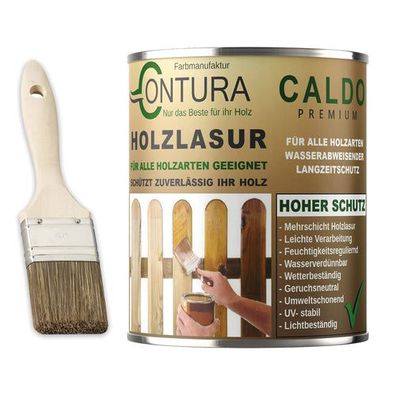 Holzlasur Dickschichtlasur Set + Pinsel 2in1 Dauerschutzlasur Holzschutz Lasur