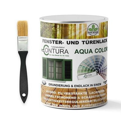 Contura Fenster und Türenlack nach RAL 2in1 mit Pinsel Möbellack Innen und Außen Holz