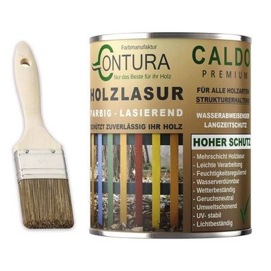 Contura Holzlasur Langzeitschutz Lasur + Pinsel Holz Außen Dauerschutzlasur Holzfarbe