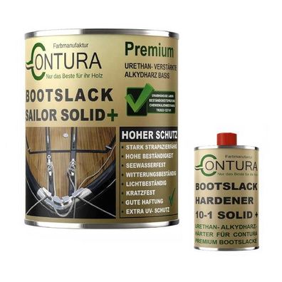Contura 2K Bootslack + Härter Yacht Lack GFK Thekenlack Holzlack Boot Klarlack