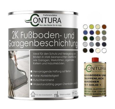 Contura 2K Bodenfarbe Glänzend Betonfarbe Garagenfarbe Kellerboden Fussbodenlack