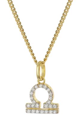 GLIZZ Schmuck Sternzeichen Waage Gold 333/8K an vergoldeter Silberkette GL8330-07
