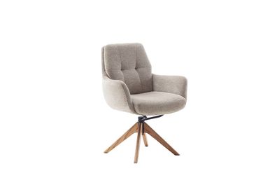 Esszimmerstühle Sessel Assento C 4-Fuß mit Armlehne Strukturgewebe creme