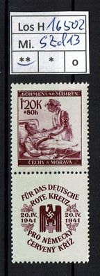 Los H16502: Böhmen & Mähren Mi. S Zd 13 * *
