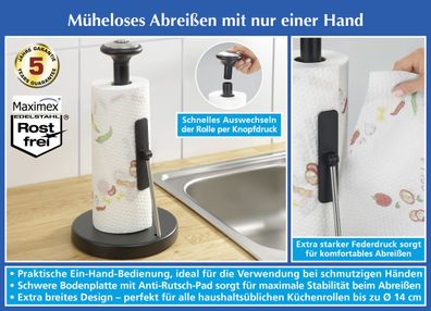 Küchenrollenhalter Premium Farbe schwarz
