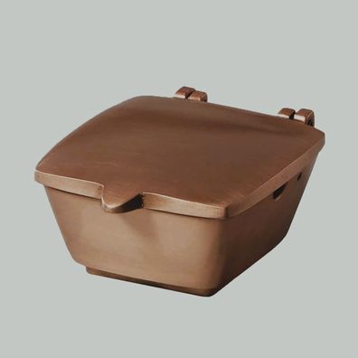 Weihwasserschale massiv aus Bronze natur-braun patiniert Weihkessel Weihwasserkessel
