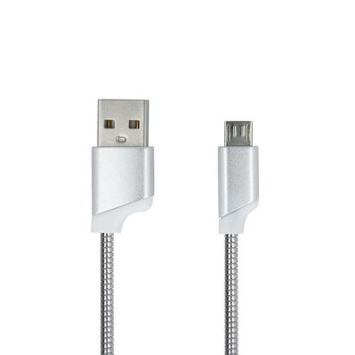 1m Micro USB zu USB 2 Ampere Schnell Ladekabel Datenkabel Metall Kabel