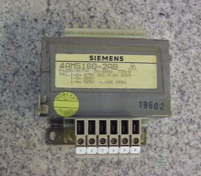 Trafo Siemens 475 500 525 V sec 220 V 250 VA T10/132
