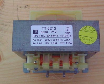 ms TT 6212 Transformator Trafo TT 6212 230 V sek. 12 V 4 kV T9/594