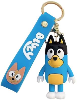 Bandit Custard Heeler Schlüsselanhänger - 3D-Figur aus Bluey als weicher Silikon