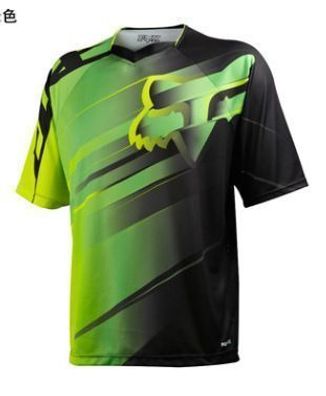 Fox Herren trikot Radsport Fahrrad-Tops T shirt Freizeit Kurzarm Grün