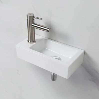 Ibergrif Wandwaschbecken, kompakt und stilvoll, 37,6 x 18,8 x 9,3 cm