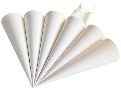 Geschwisterschultüten weiß, 6er Set