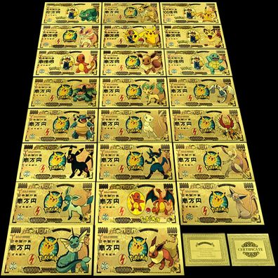 23 Sammelkarten Goldfolie Banknote Pokemon wie abgebildet (CM230525)