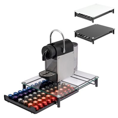 bremermann Kaffeekapselbox, Kapselhalter, Glasplatte, 60x Nespresso