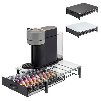 eluno Glas-Kapselhalter für 40x Nespresso Vertuo, Kapselspender Glas transparent