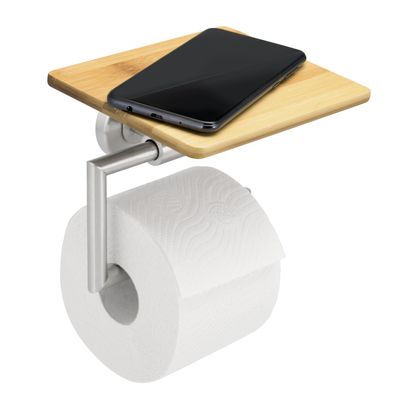 bremermann Bad-Serie PIAZZA BAMBUS - Toilettenpapierhalter mit Bambusablage