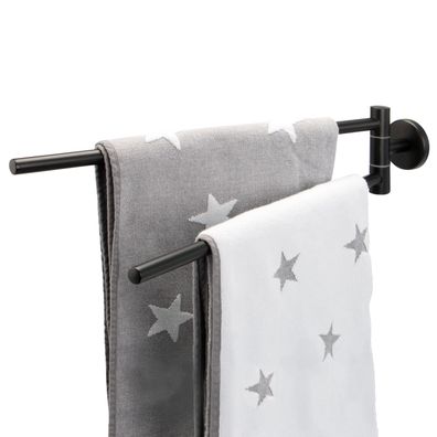 bremermann Bad-Serie PIAZZA BLACK - Handtuchhalter, aus Edelstahl matt schwarz
