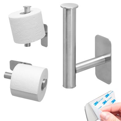 bremermann Bad-Serie PIAZZA TAPE - Toilettenpapierhalter 2in1 mit Klebepad, matt