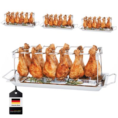 bremermann Hähnchenschenkel-Halter für 12 Keulen oder Chicken Wings, 4er Set