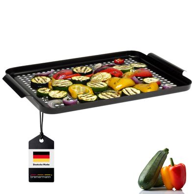 bremermann Grillplatte MAXI, Grillpfanne, antihaftbeschichtet, 44,5 x 29 cm