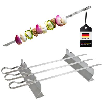 bremermann Grillspieße 4er-Set mit 2 Ablage-Gestellen, Grillspießhalter