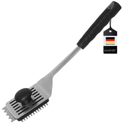 bremermann Grillbürste, Grillgutwender 2in1, Edelstahl