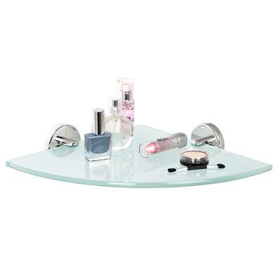 bremermann Bad-Serie Lucente - Glaseckablage, aus Glas und Edelstahl verchromt
