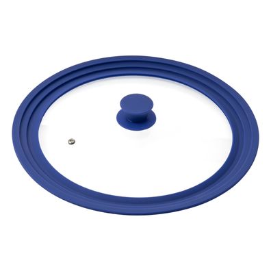 bremermann Universal-Glasdeckel mit Silikonrand, 30/32/34 cm, blau groß